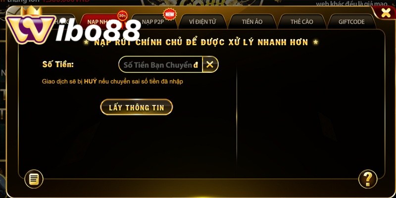 Mọi thao tác nạp và rút tiền đều được xử lý siêu tốc chỉ 30 giây